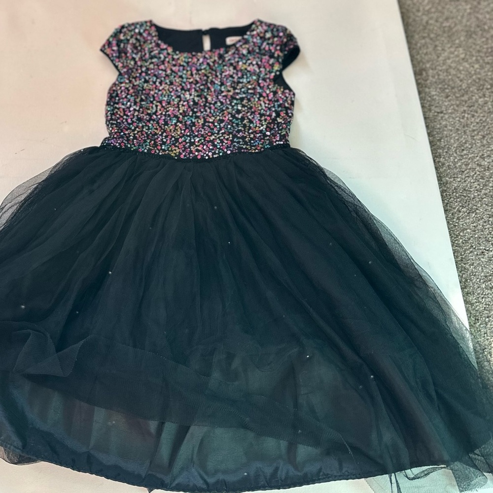 Cat & Jack Multicolor Floral Dress with Black Skirt